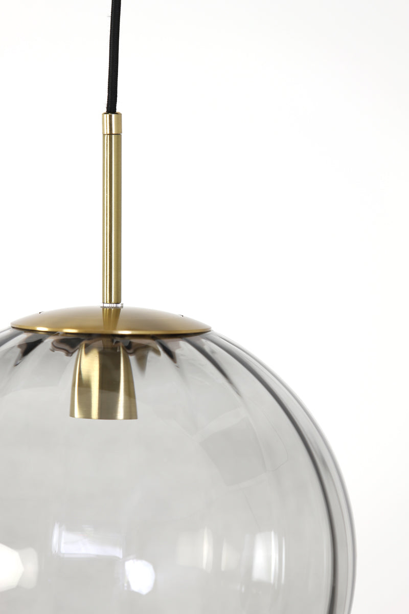 Hanging lamp 30 cm MAGDALA glass light grey+gold
