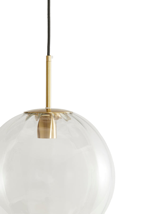 Hanging lamp 30 cm MAGDALA glass clear+gold