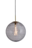 Hanging lamp 40 cm MAGDALA glass light grey+gold