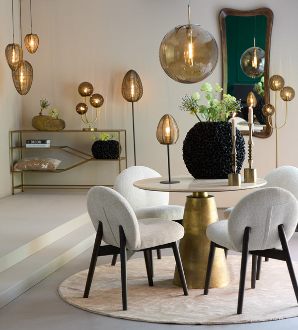 Hanging lamp 48 cm MAGDALA glass brown+gold