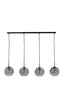 Hanging lamp 4L 114x20x120 cm SUBAR matt black+smoked glass