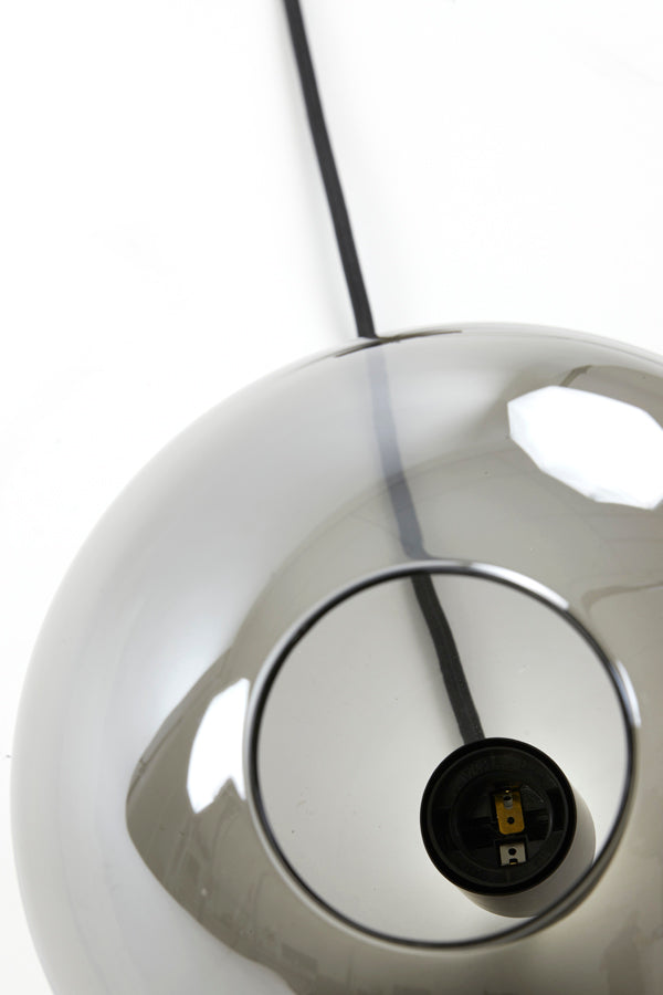 Hanging lamp 4L 114x20x120 cm SUBAR matt black+smoked glass