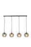 Hanging lamp 4L 114x20x120 cm SUBAR matt black+smoked glass