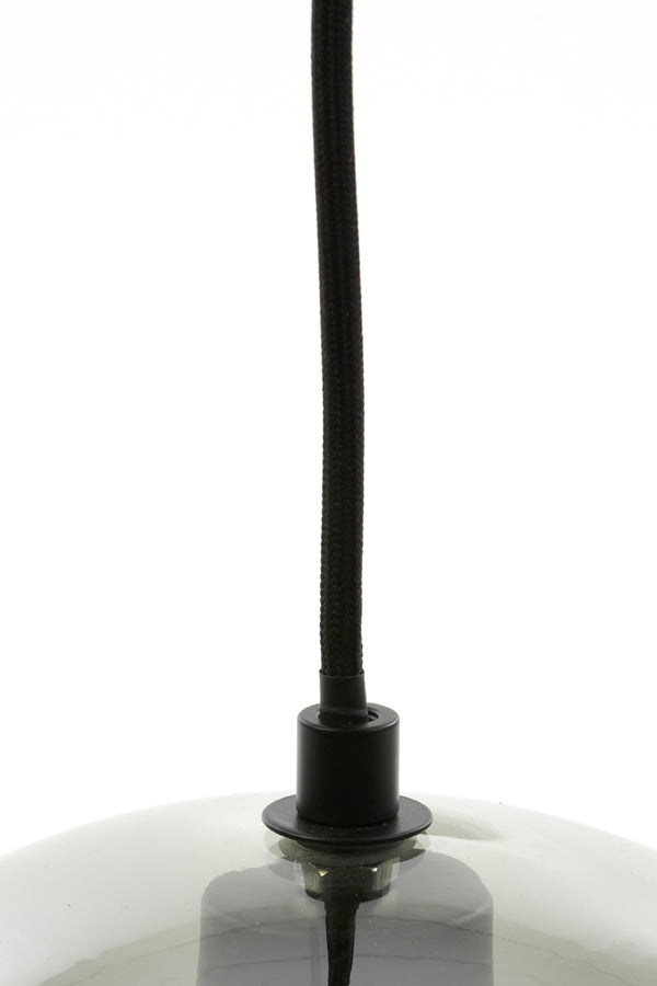 Hanging lamp 10L 124x35x120 cm SUBAR matt black+smoked glass