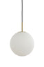 Hanging lamp 30 cm MEDINA antique bronze+glass matt white