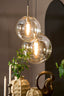 Hanging lamp 30 cm MEDINA antique bronze+glass amber