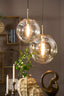 Hanging lamp 40 cm MEDINA antique bronze+glass amber