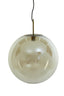 Hanging lamp 48 cm MEDINA antique bronze+glass amber