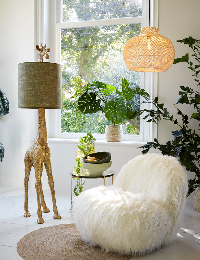 Hanging lamp 60x43 cm CHARITA rattan natural