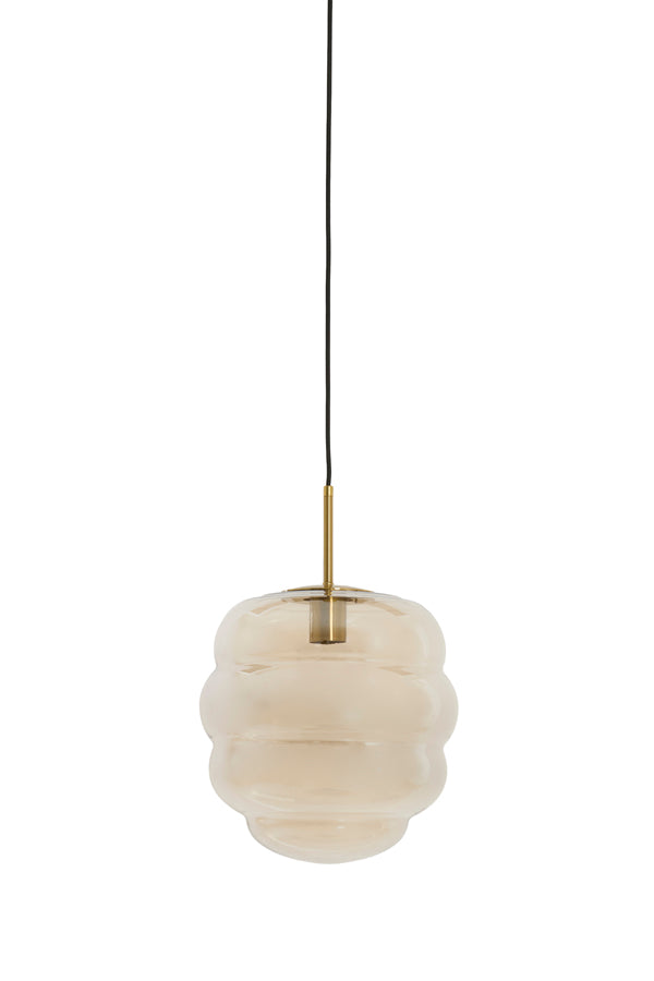 Hanging lamp 30x37 cm MISTY glass amber+gold