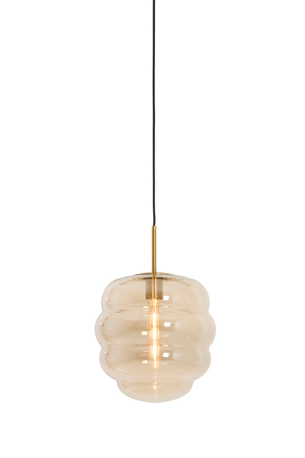 Hanging lamp 30x37 cm MISTY glass amber+gold