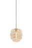 Hanging lamp 30x37 cm MISTY glass amber+gold