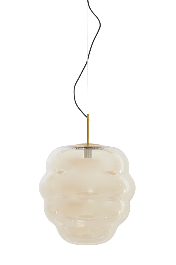 Hanging lamp 45x48 cm MISTY glass amber+gold