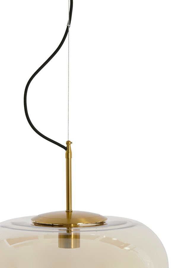 Hanging lamp 45x48 cm MISTY glass amber+gold