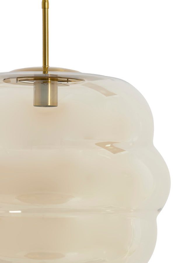 Hanging lamp 45x48 cm MISTY glass amber+gold