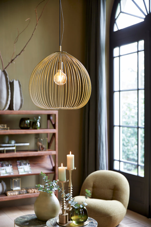 Hanging lamp 45x45 cm RILANA light gold
