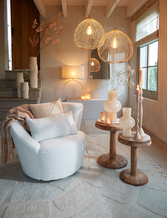 Hanging lamp 56x55 cm RILANA matt beige