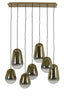 Hanging lamp 7L 100x35x69 cm MAEVE glass gold-clear+gold