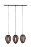 Hanging lamp 3L 80x20x33 cm YAELLE matt black