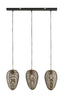 Hanging lamp 3L 80x20x33 cm YAELLE ant bronze+matt blck