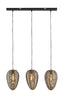Hanging lamp 3L 80x20x33 cm YAELLE ant bronze+matt blck