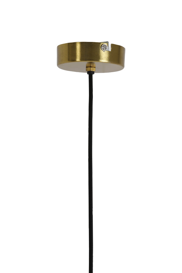 Hanging lamp 30x17 cm PLEAT glass matt white+gold
