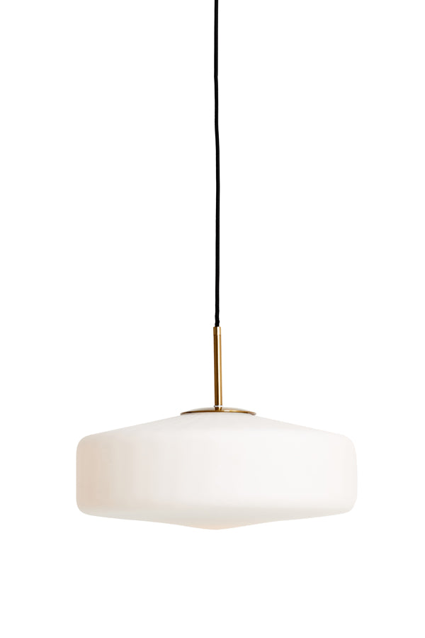Hanging lamp 30x17 cm PLEAT glass matt white+gold