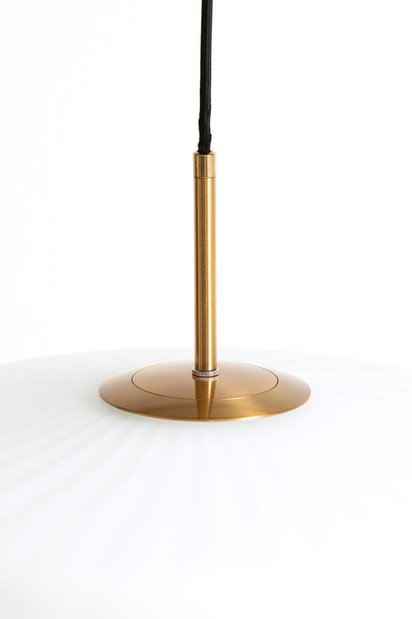 Hanging lamp 40x17 cm PLEAT glass matt white+gold