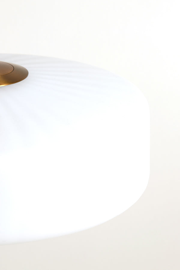 Hanging lamp 40x17 cm PLEAT glass matt white+gold