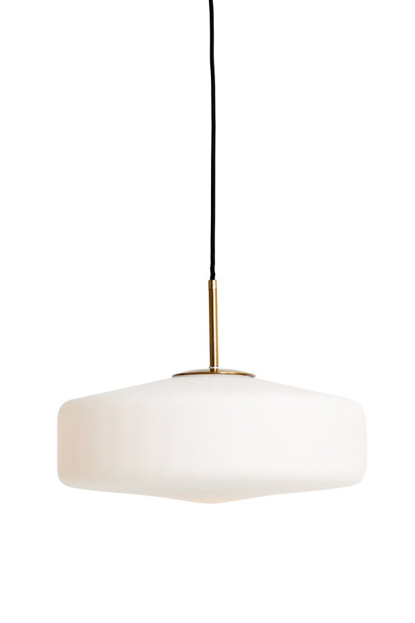 Hanging lamp 40x17 cm PLEAT glass matt white+gold