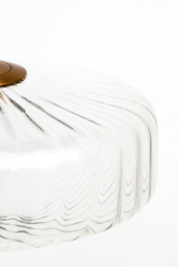 Hanging lamp 40x17 cm PLEAT glass clear+gold