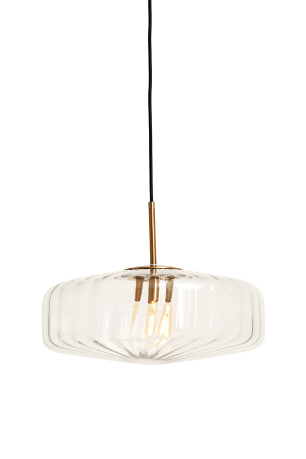 Hanging lamp 40x17 cm PLEAT glass clear+gold