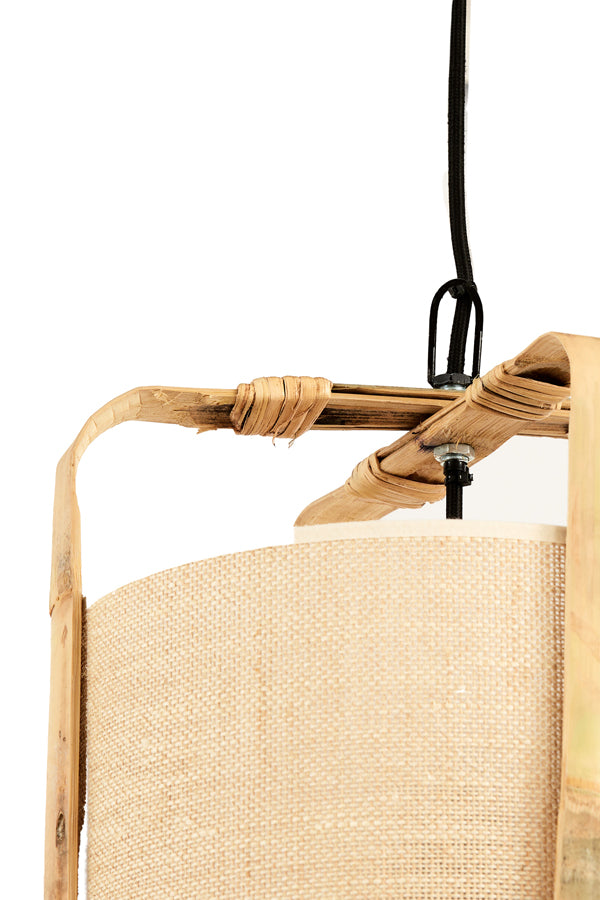 Hanging lamp 32x60 cm SENDAI sand+bamboo natural