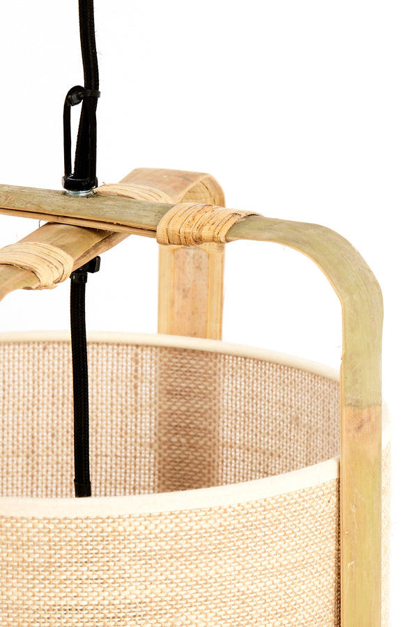 Hanging lamp 37x66 cm SENDAI sand+bamboo natural