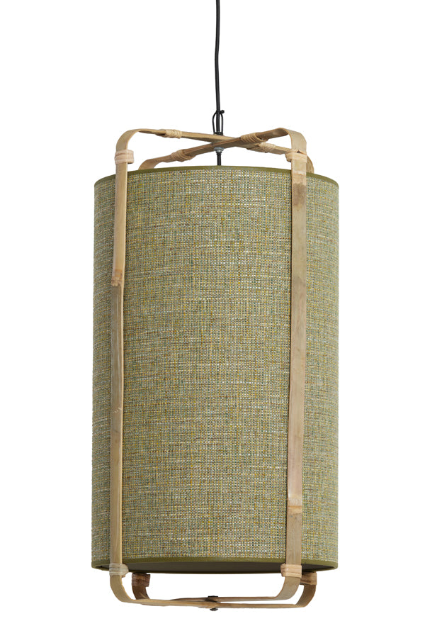 Hanging lamp 42x70 cm SENDAI green+bamboo natural