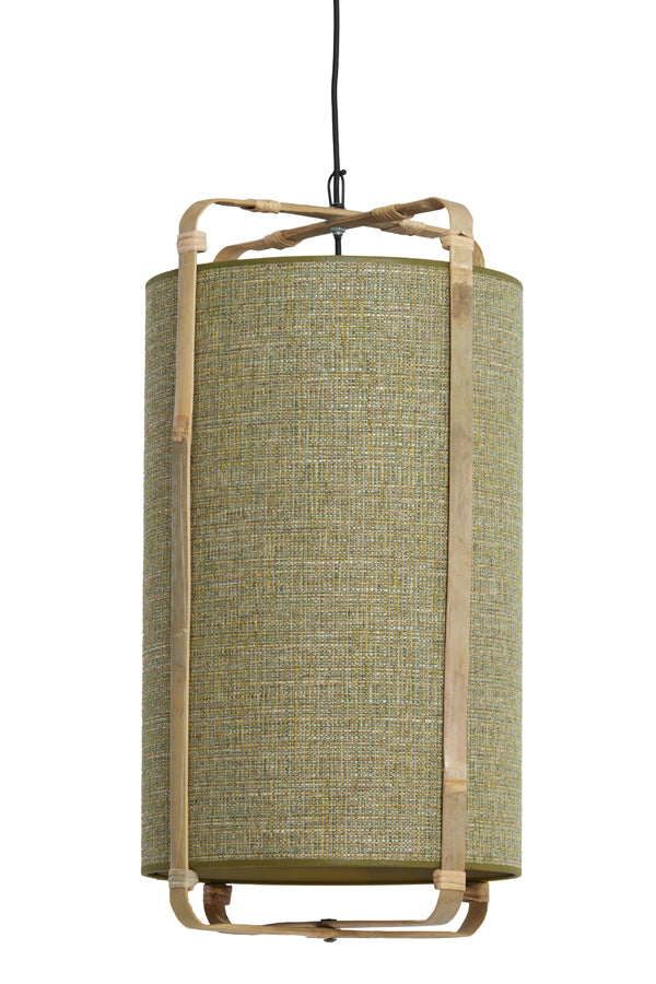 Hanging lamp 42x70 cm SENDAI green+bamboo natural