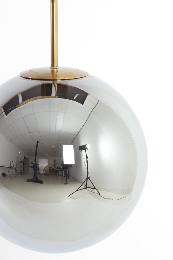Hanging lamp 3L 120x30x30 cm MEDINA glass smoke+gold