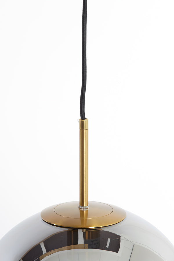 Hanging lamp 3L 120x30x30 cm MEDINA glass smoke+gold