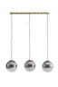 Hanging lamp 3L 120x30x30 cm MEDINA glass smoke+gold