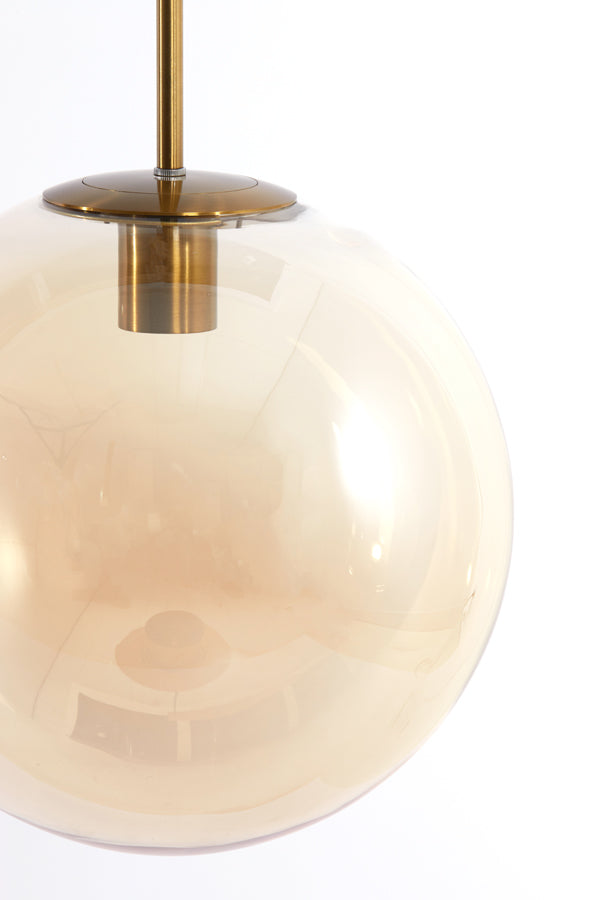Hanging lamp 3L 120x30x30 cm MEDINA glass amber+gold