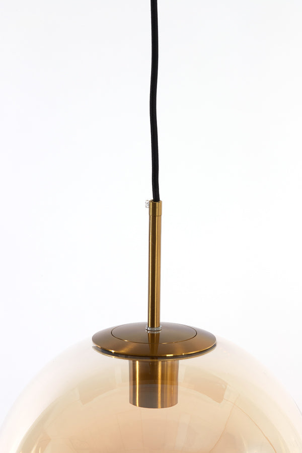 Hanging lamp 3L 120x30x30 cm MEDINA glass amber+gold