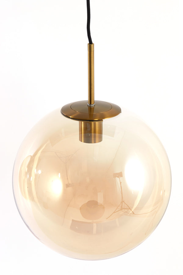 Hanging lamp 3L 120x30x30 cm MEDINA glass amber+gold