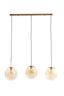 Hanging lamp 3L 120x30x30 cm MEDINA glass amber+gold