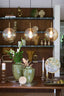 Hanging lamp 3L 120x30x30 cm MEDINA glass amber+gold