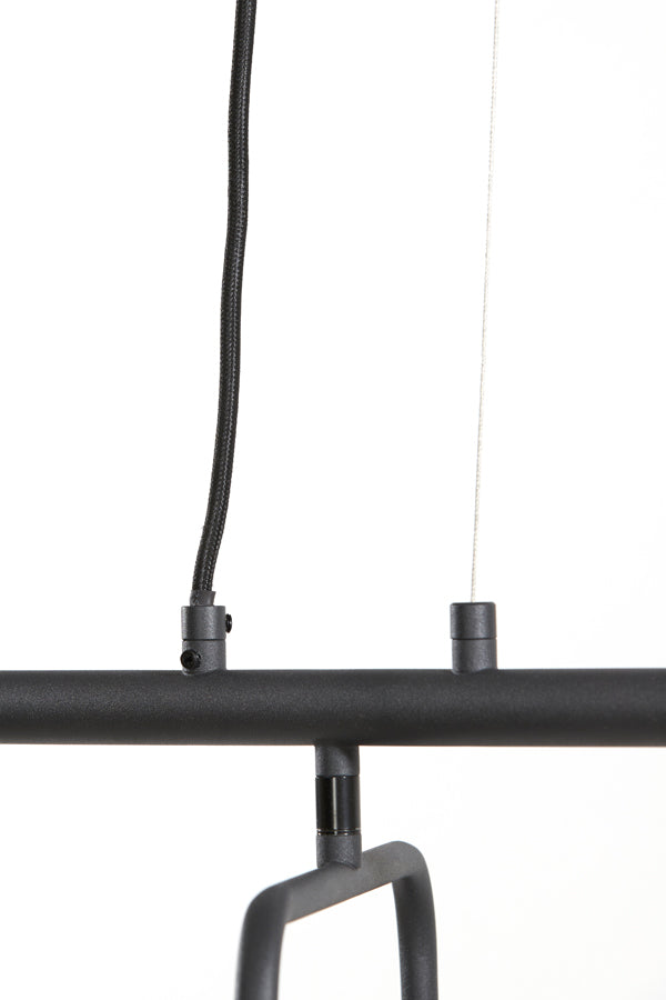 Hanging lamp 6L 160x50x25 cm EDISA matt black