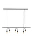 Hanging lamp 6L 160x50x25 cm EDISA matt black