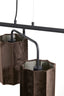 Hanging lamp 6L 160x50x25 cm EDISA velvet d brown+matt black
