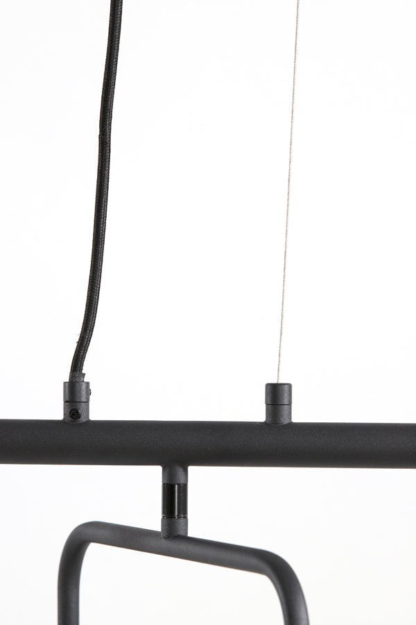 Hanging lamp 6L 160x50x25 cm EDISA velvet d brown+matt black