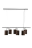 Hanging lamp 6L 160x50x25 cm EDISA velvet d brown+matt black