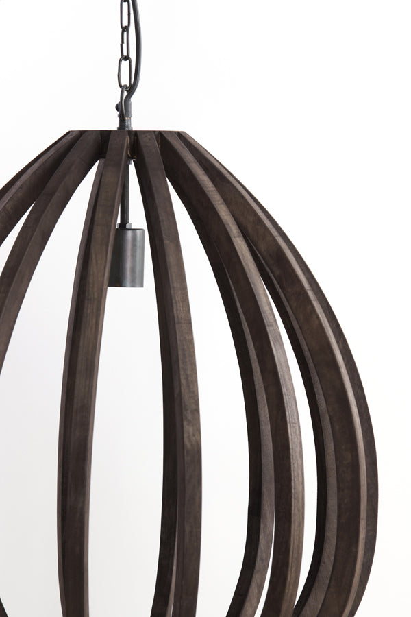 Hanging lamp 40x42 cm BARSIA wood dark brown